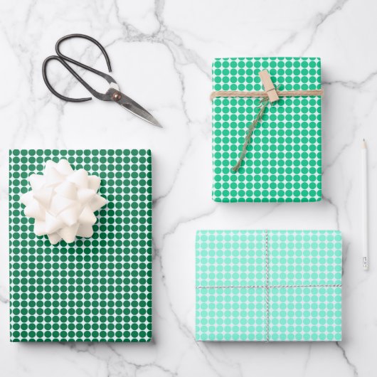 Green Polka Dots Inpakpapier Vel (Voorkant)
