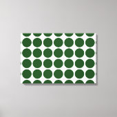 Green Polka Dots on White Canvas Afdruk (Voorkant)