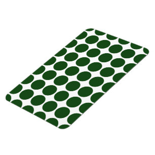 Green Polka Dots on White Magneet