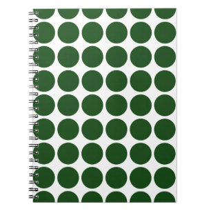 Green Polka Dots on White Notitieboek