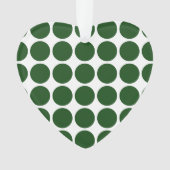 Green Polka Dots on White Ornament (voorkant)
