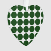 Green Polka Dots on White Ornament (voorkant)