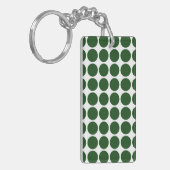 Green Polka Dots on White Sleutelhanger (Voorkant Links)