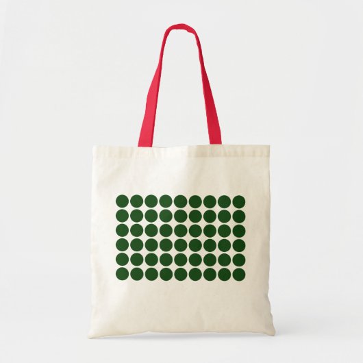 Green Polka Dots on White Tote Bag (Voorkant)