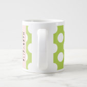 Green Polka Dots, Polka Dot Pattern, Jouw naam Extra Grote Beker (Achterkant)
