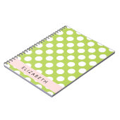 Green Polka Dots, Polka Dot Pattern, Jouw naam Notitieboek (Linkerzijde)