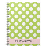 Green Polka Dots, Polka Dot Pattern, Jouw naam Notitieboek (Voorkant)