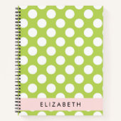 Green Polka Dots, Polka Dot Pattern, Jouw naam Notitieboek (Voorkant)