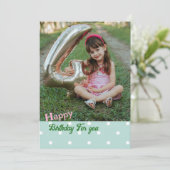 Green Polka point photo Cartes d'anniversaire (Debout devant)