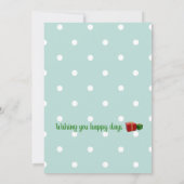 Green Polka point photo Cartes d'anniversaire (Dos)