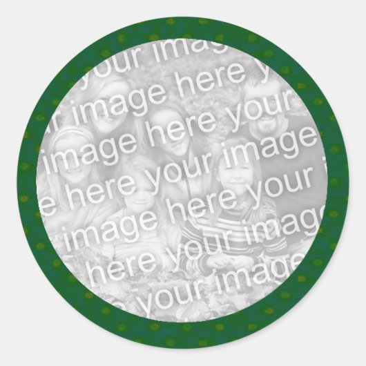 Green Polkadot Photo Sticker Sjabloon (Voorkant)
