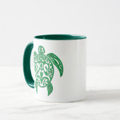 Green Polynesiaanse Zee Turtle Mok (Voorkant links)