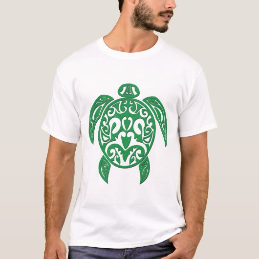 Green Polynesiaanse Zee Turtle T-shirt (Voorkant)