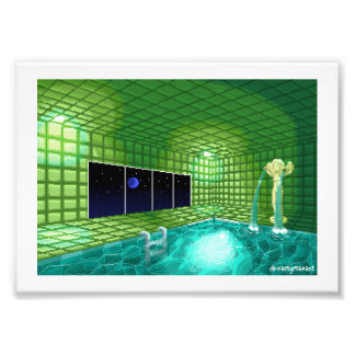 Green Pool Pixel Art Priint Foto Afdruk