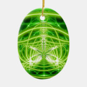 Green Pot Leaf Fractal Keramisch Ornament (Voorkant)