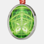 Green Pot Leaf Fractal Metalen Ornament (Links)