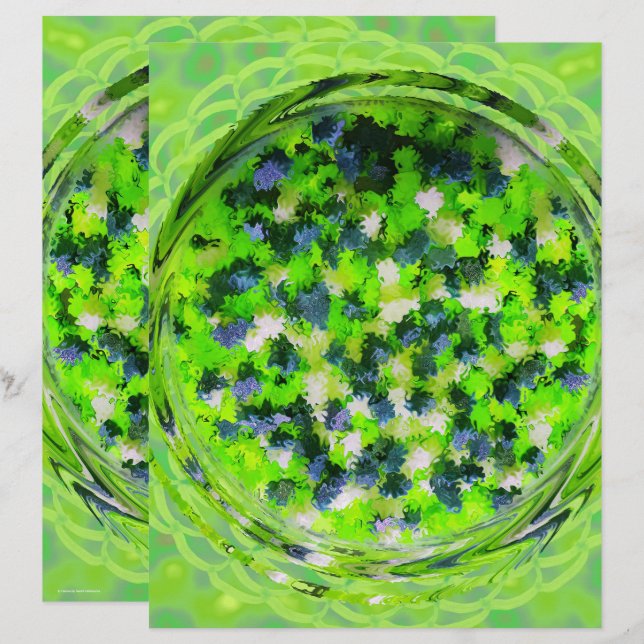 Green Potpourri Scrapbook Paper 2-Sided Page (Devant / Derrière)