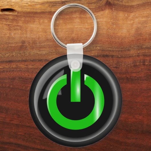 Green Power Button Sleutelhanger (Voorkant)