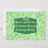 Green Present Christmas Exchange Party Invitations (Devant)