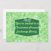 Green Present Christmas Exchange Party Invitations (Devant / Derrière)
