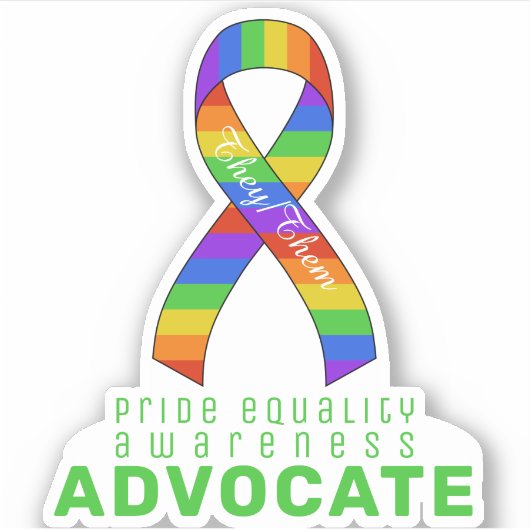Green Pride Equality Awareness Vinyl Sticker (Voorkant)