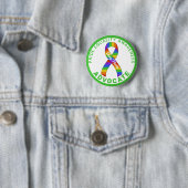Green Pride Equality Awareness White Button (In situ)