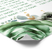 Green Princess Quinceañera 15 tables Tableau de si (Coin)