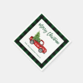 Green Pset Brush Script Kerstmis Truck Servet (Hoek)