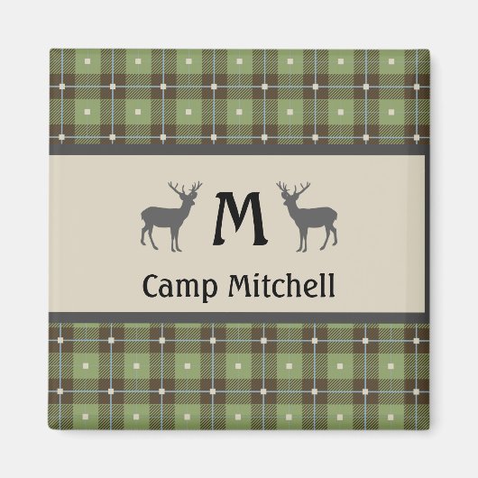 Green Pset Deer Cabin Fridge Magneet (Voorkant)