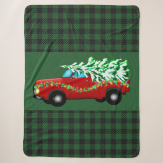 Green Pset kerstSherpa Blanket Sherpa Deken
