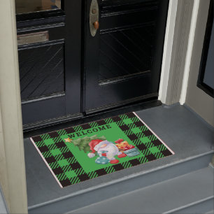 Green Pset met kerstcadeaus Gnome Doormat Deurmat