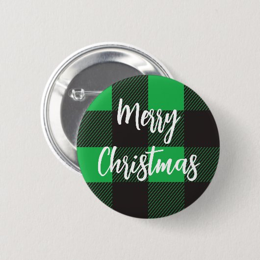 Green Pset Pattern Merry KerstMagnet Ronde Button 5,7 Cm (Voorkant /achterkant)