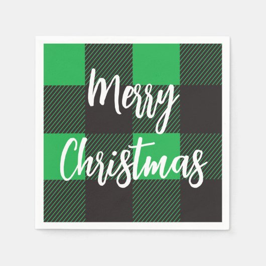 Green Pset Pattern Merry Kerstry Servet (Voorkant)