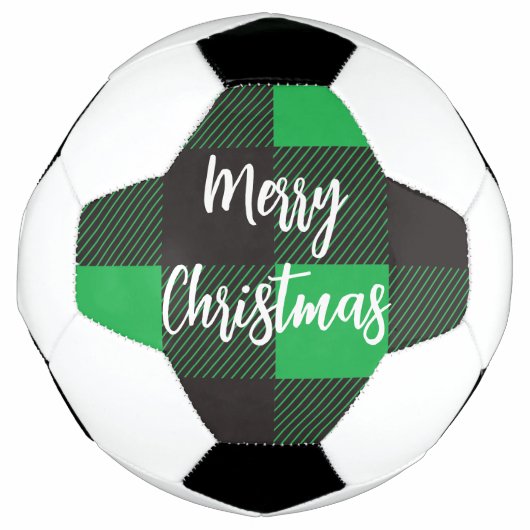 Green Pset Pattern Merry Kerstry Voetbal (Voorkant)