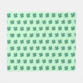 Green Pset Shamrock Four-Leaf Clover Pattern Fleece Deken (Voorkant (Horizontaal))