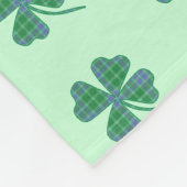 Green Pset Shamrock Four-Leaf Clover Pattern Fleece Deken (Hoek)