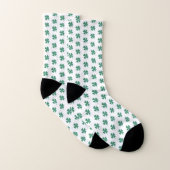 Green Pset Shamrock Four-Leaf Clover Pattern Sokken (Paar)