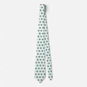 Green Pset Shamrock Four-Leaf Clover Pattern Stropdas (Voorkant)