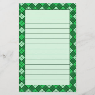 Green Pset Stationery Lined Briefpapier