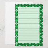 Green Pset Stationery Lined Briefpapier (Voorkant / Achterkant)