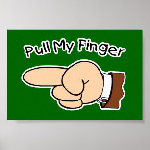 Green Pull My Finger Poster