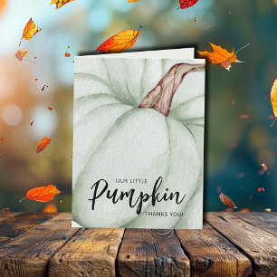 Green Pumpkin Herfst Baby shower Bedankkaart