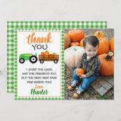 Green Pumpkin Tractor - Hartelijk dank Bedankkaart (Voorkant / Achterkant)