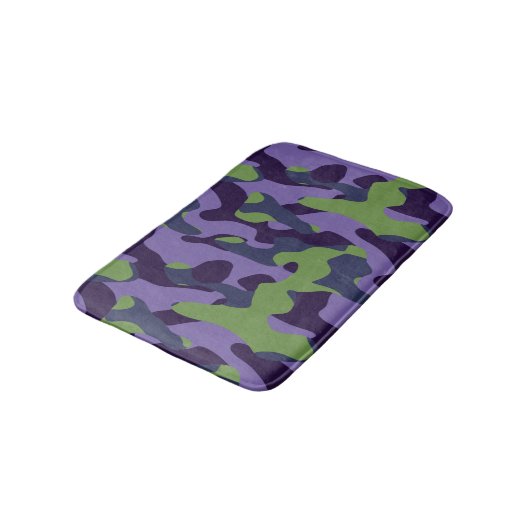 Green Purple and Blue Camo abstract Badmat (Gekanteld)