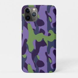 Green Purple and Blue Camo abstract iPhone 11 Pro Hoesje
