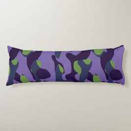 Green Purple and Blue Camo abstract Lichaamskussen