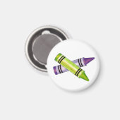 Green Purple Crayons Art Professeur Artiste Magnet (Recto/Verso)