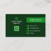 Green QR Code Cartes de visite 22 Pack de 100 (Devant)