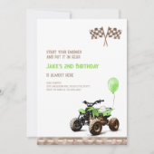 Green Quad Bike 2e Invitation anniversaire (Devant)