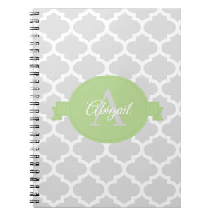Green Quatrefoil Carnet personnalisé